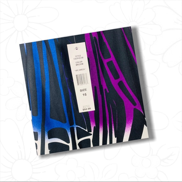 Glamour Multi Color Tiger Print Dress - Sz 16 - Picture 9 of 15